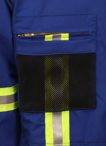Image of MCR Safety Summit Breeze Flame Resistant FR Long Sleeve Coveralls, 7 oz Cotton, Reflective, Vents, Royal Blue, 52