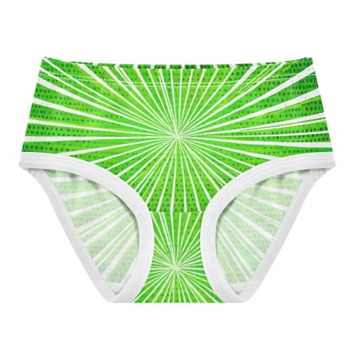 Green Pop Art Radial Sunburst Toddler Underwear Floral 2t Cotton Panties for Girl Fun Undies Kids Briefs