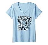 Photo Gallery donna breaking hearts ripping farts! funny bigfoot sasquatch gas maglietta con collo a v Photo Gallery donna breaking hearts ripping farts! funny bigfoot sasquatch gas maglietta con collo a v