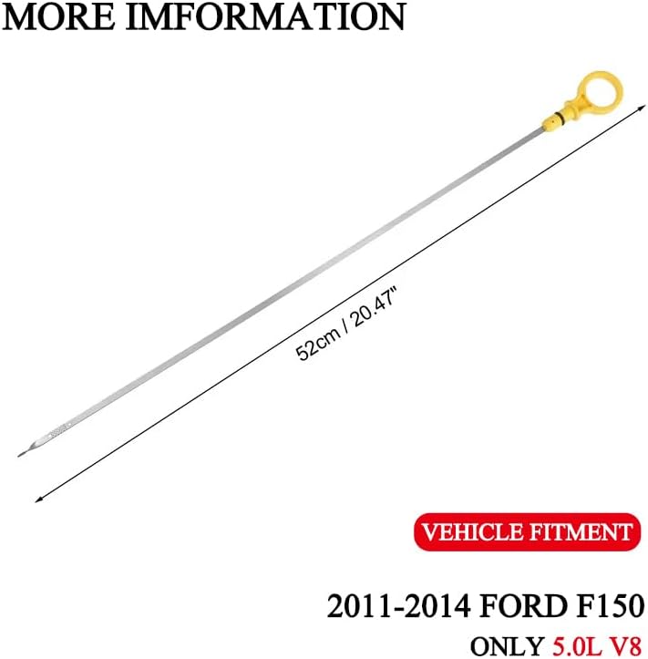 Miniatura 3 de Varilla de nivel de aceite compatible con Ford Mustang F-150 2011-2014 repuesto motor varilla 5.0L V8 BR3Z-6750-A