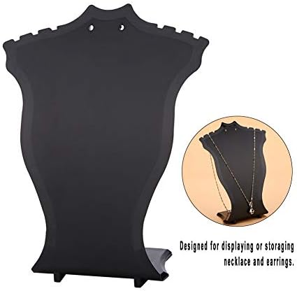 TMISHION Necklace Display Stand Plastic Pendant Chain Jewelry Bust Shop Display Stands Hanger Earrings Holder Rack(Black)