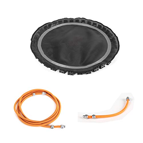 Ampel 24 Ersatz Sprungtuch Ø 95 cm für Fitness Trampolin mit verstellbarem Bungee-Seil-System, Sprungmatte mit 6 Halterungen zur Härtegradeinstellung Cover