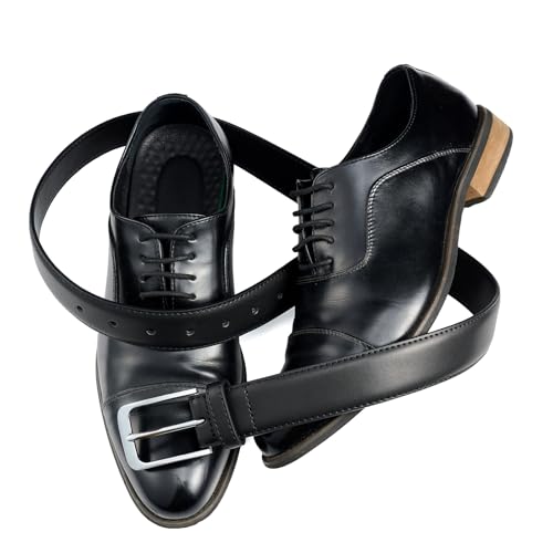 Bighake Men's Genuine Leather Dress Belt, Handmade Leather Jeans Belt for Men Work Business and Casual2