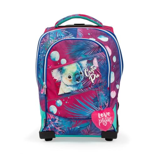 GO POP Zaino Trolley Sweet Jungle, 3 Grafiche Frontali Intercambiabili e Pop-Up A Tema Animali, 2 Scomparti Con Cerniera, Spallacci Imbottiti, Per Bambina, Scuole Elementari e Medie