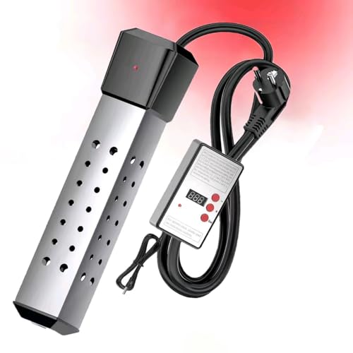 HUTRADE Riscaldatore Piscina, Riscaldatori A Immersione 2500W, Acciaio Inox 304, Scaldatore Ad Immersione, con Controller del Termostato Digitale