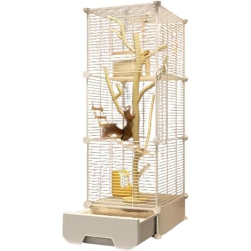 ケージ 動物ケージ 小動物 フクロウ リス 小枝 ネズミ 大型 折り畳み式 引き出し トレイ 垂直 金網 間仕切り ネット 組立式 (3階)