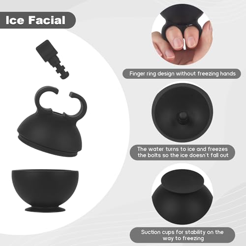 Pacote com 2 rolos de gelo para rosto cubo de gelo ferramenta para rosto, pescoço e corpo, rolo de g