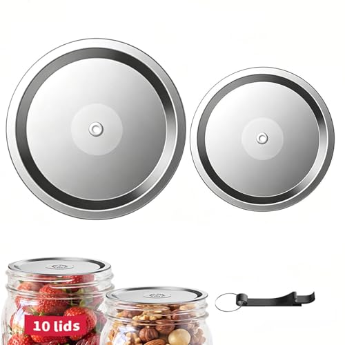 Brissme Vacuum Sealer Mason Jar Lids 10 Pack for Regular