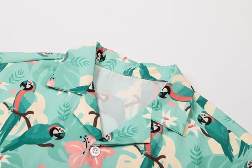 Image of Betusline Girls' and Womens' Hawaiian Shirt Blouse Button Down Beach Shirts