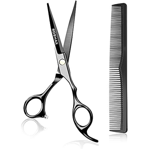 Rosmax Hair Cutting Scissors Professional Salon Barber Scissors, One Comb Included, for Man Woman Adults Kids Babies Cutting Hair Hairdressing Scissors Cover