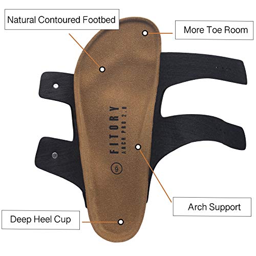 Image of FITORY Mens Sandals, Arch Support Slides with Adjustable Buckle Straps and Cork Footbed Size 7-14.5
