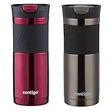 Contigo Snapseal Byron Travel Mug, 16oz - Vivacious & Gunmetal (2 Pack)