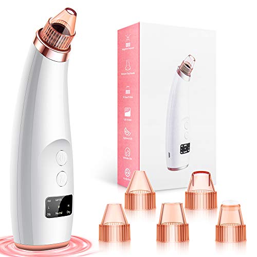 Preisvergleich Produktbild Mitesserentferner Porenreiniger Vakuumsauger Mitesser Entferner USB Aufladung Gesicht Reinigung mit LED-Bildschirm und 5 Sonden und 3 Modi