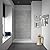 Ove Decors Misty 48 x 32 in. Solid Surface Alcove Shower Wall in Horizontal Grey Tiles