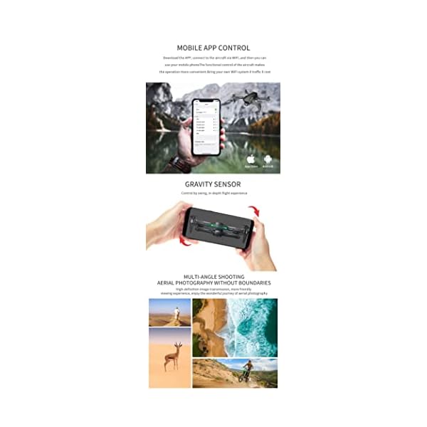 Mini Drohne mit WiFi Kamera 1080P HD, RC Quadrocopter mit App Gesteuert Live Video, Tap-Fly Kopflose Modus Fotodrone – Bild 4
