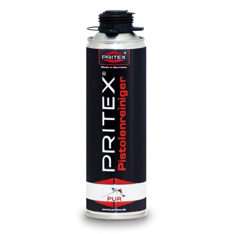 PRITEX Pistolenreiniger 1x 500 ml zum Reinigen von Schaumpistolen & zum Entfernen von PU-Schaum-Verschmutzungen Schaumreiniger für Montagepistolen Dosenventile & Oberflächen PU Reiniger