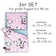 PinkZebra 3-teilig Puppenbettwäsche für Puppenbett, Decke + Kissen + Matratze, Puppenbettzeug mit Matratze, Bettwäsche aus Baumwolle für Puppen bis 48 cm, Pandabär Rosa
