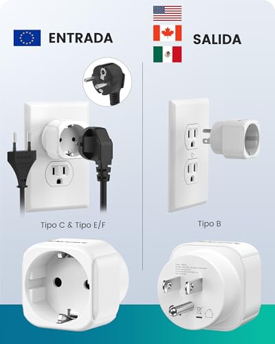 Adaptador de corriente europeo a mexicano 2 adaptador de corriente europeo a mexicano marca LENCENT (2)