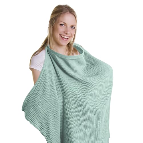 Cubierta de Lactancia Materna, Pañuelo Lactancia Materna Lactancia Cubierta de Enfermería con Correas Ajustables para total privacidad cobertura de 360 grados transpirables (verde claro)