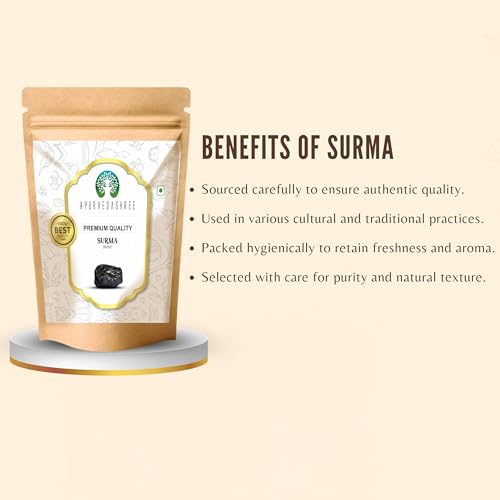 AYURVEDASHREE Surma (Kala) 50gm - Kajal - Eye Surma miniatura 5