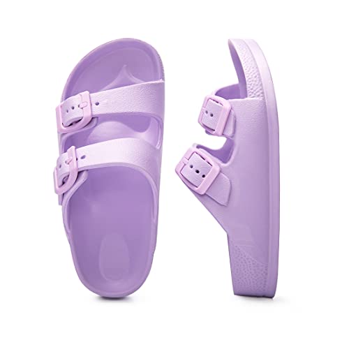 Image of FUNKYMONKEY Kids EVA Slides Waterproof Slip-on Pool Sandals for Boys Girls | Lightweight Plastic Sandals with Adjustable Double Buckle, Boys Girls Comfortable Non-slip Summer Shoes for Beach, Daily Wear