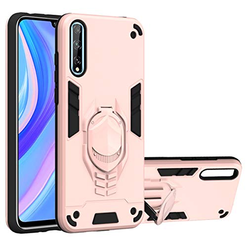 Huawei Y8p Case, Enjoy 10s Case, Huawei P Smart S Case, Gift_Source Dual Layer Case with Stand Hybrid Shockproof Soft Silicone & Hard PC Back Cover for Huawei Enjoy 10s/Y8p/P Smart S (6.3")[Rose Gold]