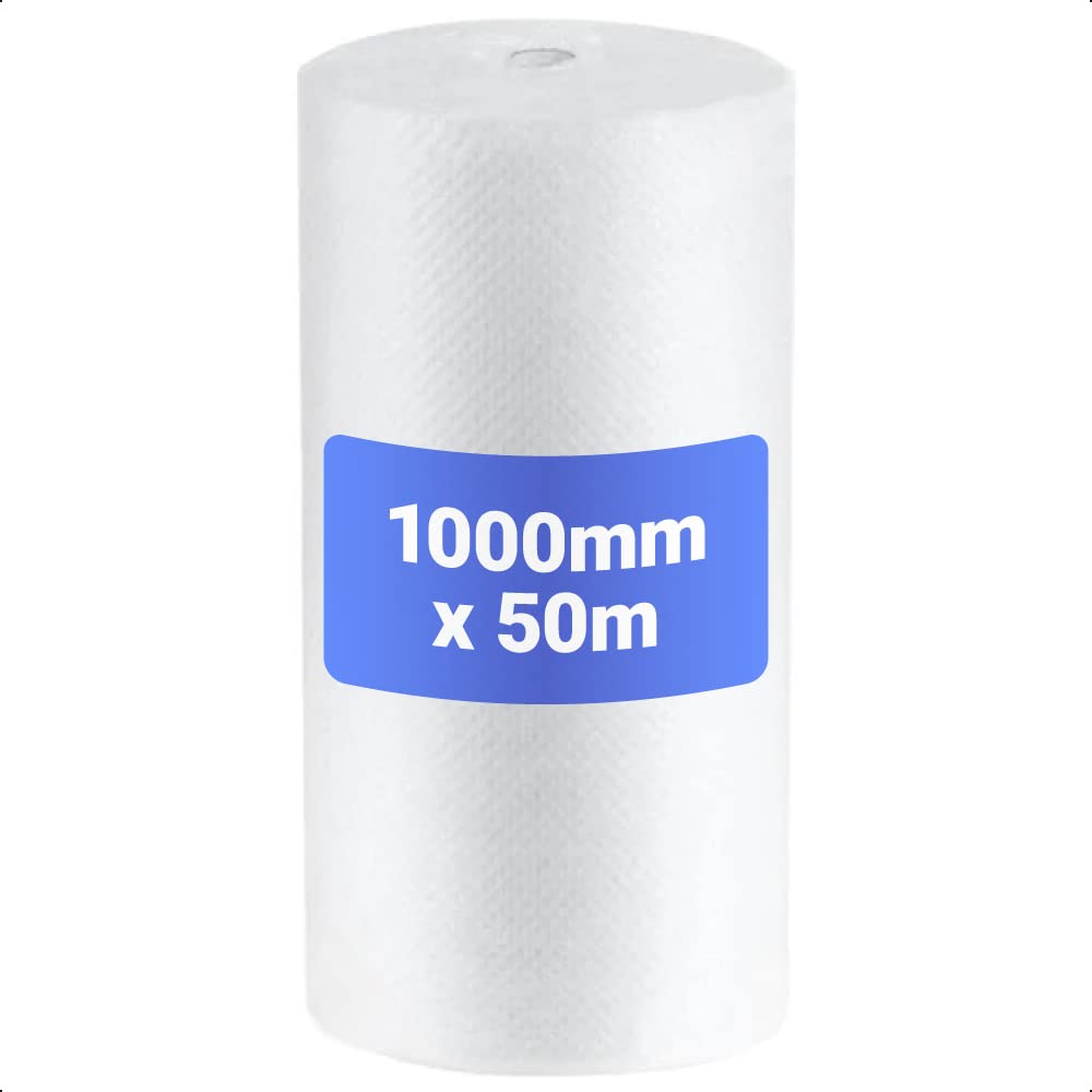 Schott Packaging Clear Large Roll Of Bubble Wrap 1000Mm X 50M | 20Mm Large Bubbles Quality Strong And Great For Moving House, Removal And Storage Small Business