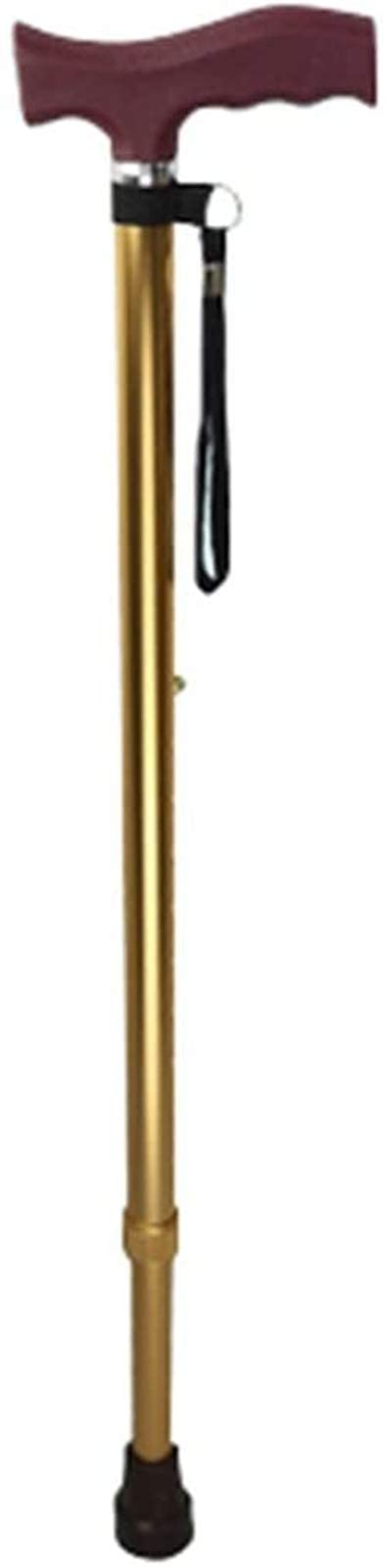 Soporte portátil para Caminar Bastón Muleta para Anciano Anciano Telescópico Estable Antideslizante Ligero Altura Ajustable Bastones Dorados para Hombres o Mujeres Interesting