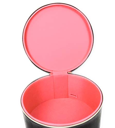 Lancome Two Layers Cosmetic Synthetic Leather Train Case Box Organizer, Black in Semi Gloss Finish