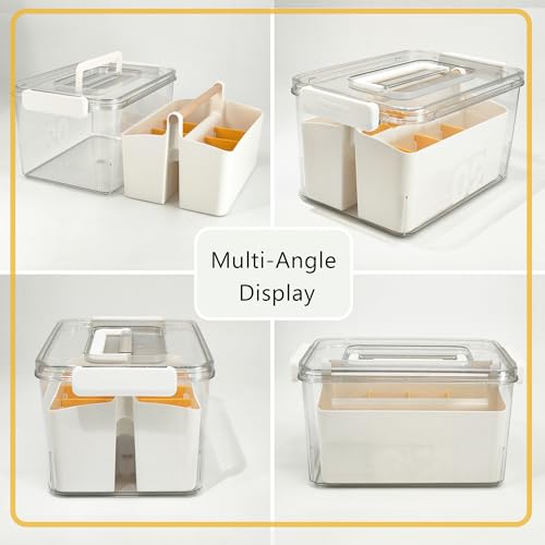 Image of Craft Caddy with Lid and Lift-Out Portable Caddy, Orange