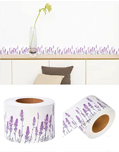 Lavender Purple Border Wallpaper - Removable Wall Decoration - Waterproof PVC Skirting Board - 10 cm x 1000 cm - Image 2