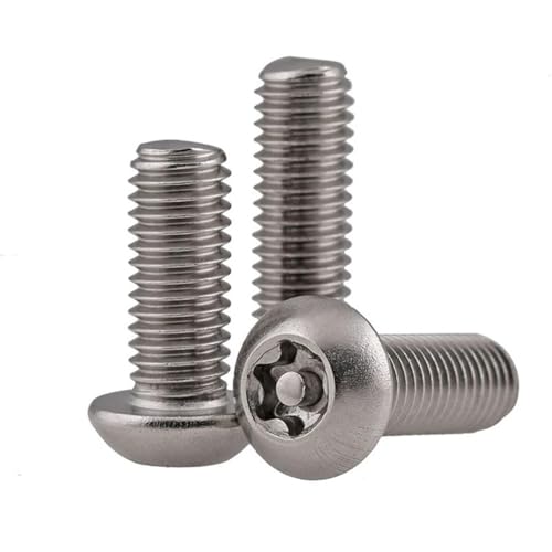 M5 Secutiry Screw 304 Stainless Steel A2 Button Pan Round Head with Pin Tamper Proof Security Screws Screw Bolt(M5x45 10pcs)