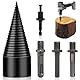 xiaoxiaozhijia Holzspalter Bohrer 32mm mit 4 Bohrgriffe,Bohrkegel Holzspalter Schraube Kegel für Bohrmaschine,Elektrohämmer,Akkuschrauber
