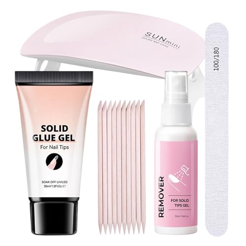 Kit Adesivo e Rimosmalta,Kit Per Ricostruzione Unghie In Acrilico | Set Manicure Con Lampada UV Per Matrimonio Estate Casa Ragazze Festa Viaggio Salone