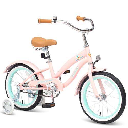 ACEGER 16 Inch Girls Beach Cruiser Bike, Single Speed Kids Bicycle Suitable for 5-8 Years Old, Included Coaster Brake, Front and Rear Reflectors