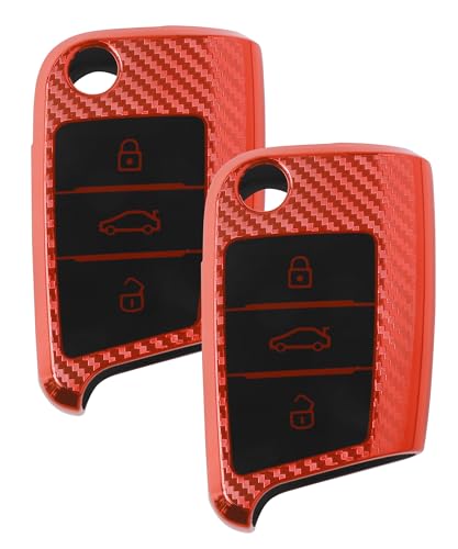 Flaconi Copri Chiave per Auto,Accessori per Auto,Portachiavi in Silicone,Proteggere Efficacemente la Chiave (Strisce Rosse)