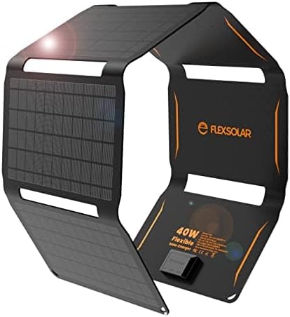 40W Foldable Solar Panel Charger with USB-C & USB-A Outputs