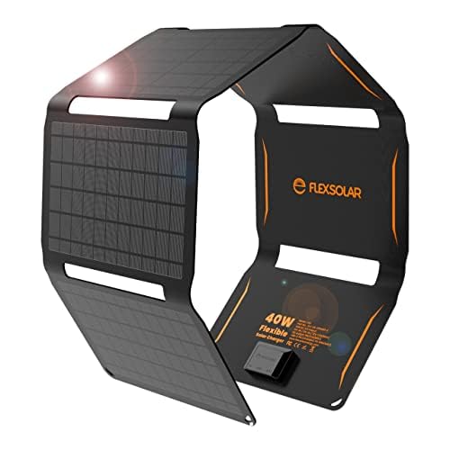 FlexSolar 40W Foldable Solar Panel Charger with USB-C and USB-A Outputs for Phones, Power Banks, Tablets – Waterproof for Camping, Hiking, Backpacking