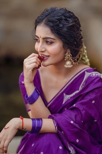 Image of C J Enterprise Women's Banarasi Saree Pure Kanjivaram Style Silk Saree With Blouse Piece for Wedding (Shiv-1)