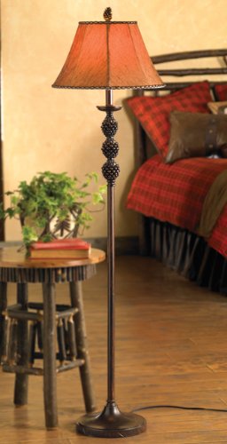 Black Forest Décor Rustic Lodge Floor Lamp - Pinegrove Standing Lamp for Home & Cabin Decor