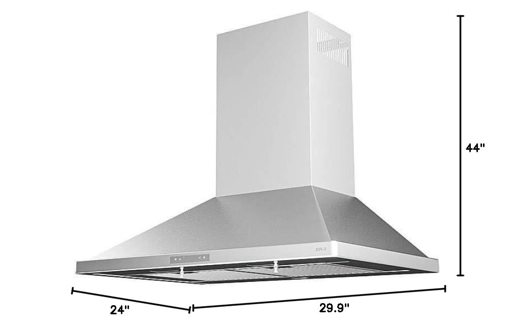 Zephyr ZVE-E30D Venezia 200-700 CFM 30 Inch Wide Wall Mounted Range Hood with LumiLight LED Lighting - Stainless Steel