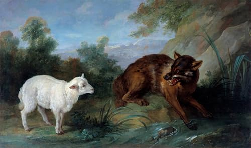 Peinture sur toile agneau Oudry pour la décoration de la chambre à coucher