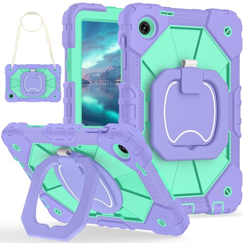 Funda para T-Mobile Rewl Tab 2 2025 de 10.1" resistente en morado y verde