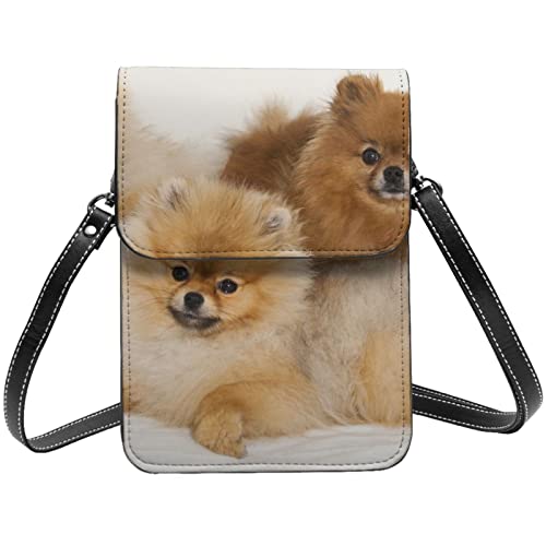 Sac à bandoulière imprimé Poméranie petit sac pochette téléphone femme