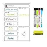 Alaskaprint Wochenplaner abwischbar 43x30cm magnetischer Wochenplaner Whiteboard für den Kühlschrank I Magnettafel Kalender Menüplaner für Organisation ink. Markiere und Radierer