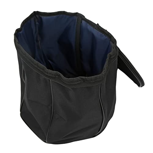 Bolsa sanfonada preta, moderna, tecido Oxford, metal, leve, preta, sanfonada, estojo seguro para sho