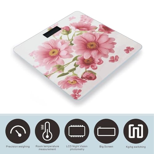 Báscula digital de baño con plataforma amplia y pantalla LCD miniatura 3