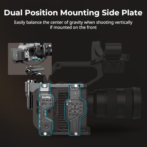 Image of SmallRig Vertical Shooting Cage Kit for Sony FX6, V-Mount Battery Plate, Side Handle Adapter, Integrated Top Handle Mount, HawkLock NATO Rail - 5801