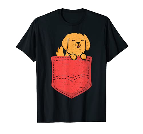 golden retriever: Golden Retriever Pocket - Perros Camiseta