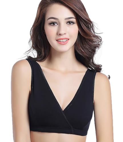 Image of CAKYE 3 Pack Maternity Nursing Sleep Bra Breastfeeding Cotton Bralette